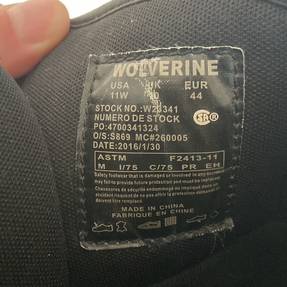 Wolverine Black steel toe Men's leather Boots - Picture 8 of 9